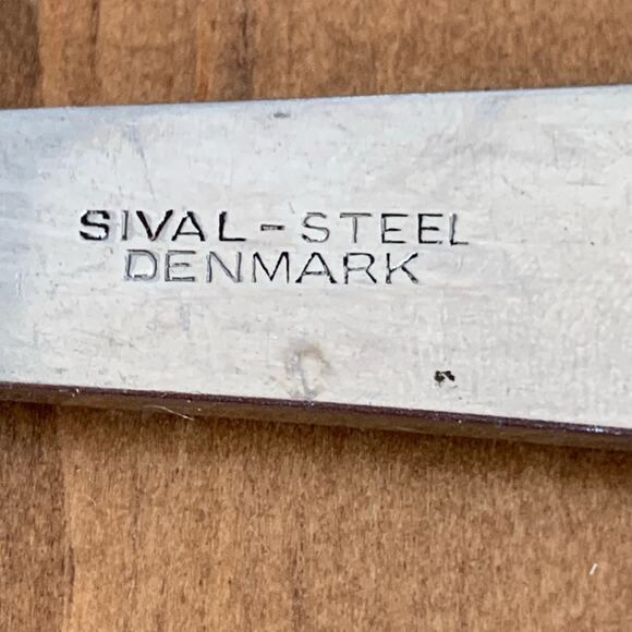 Sival Inger Stainless Flatware Denmark 3 Pc Glossy Ladle Fork Spoon Butter Knife - Picture 5 of 14